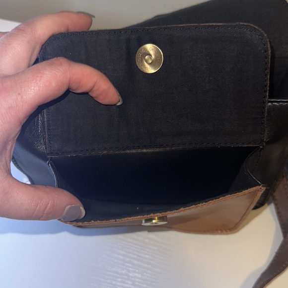 Leopard Hide and Leather Crossbody Satchel Purse - Picture 9 of 12